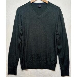 Banana Republic Mens M Classic Sweater Silk Cashmere Forest Green Quiet Luxury
